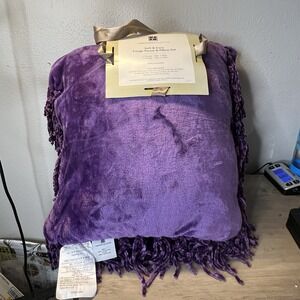 Concierge Collection Soft & Cozy Throw & Pillow Set Purple *Unwrapped Never Used